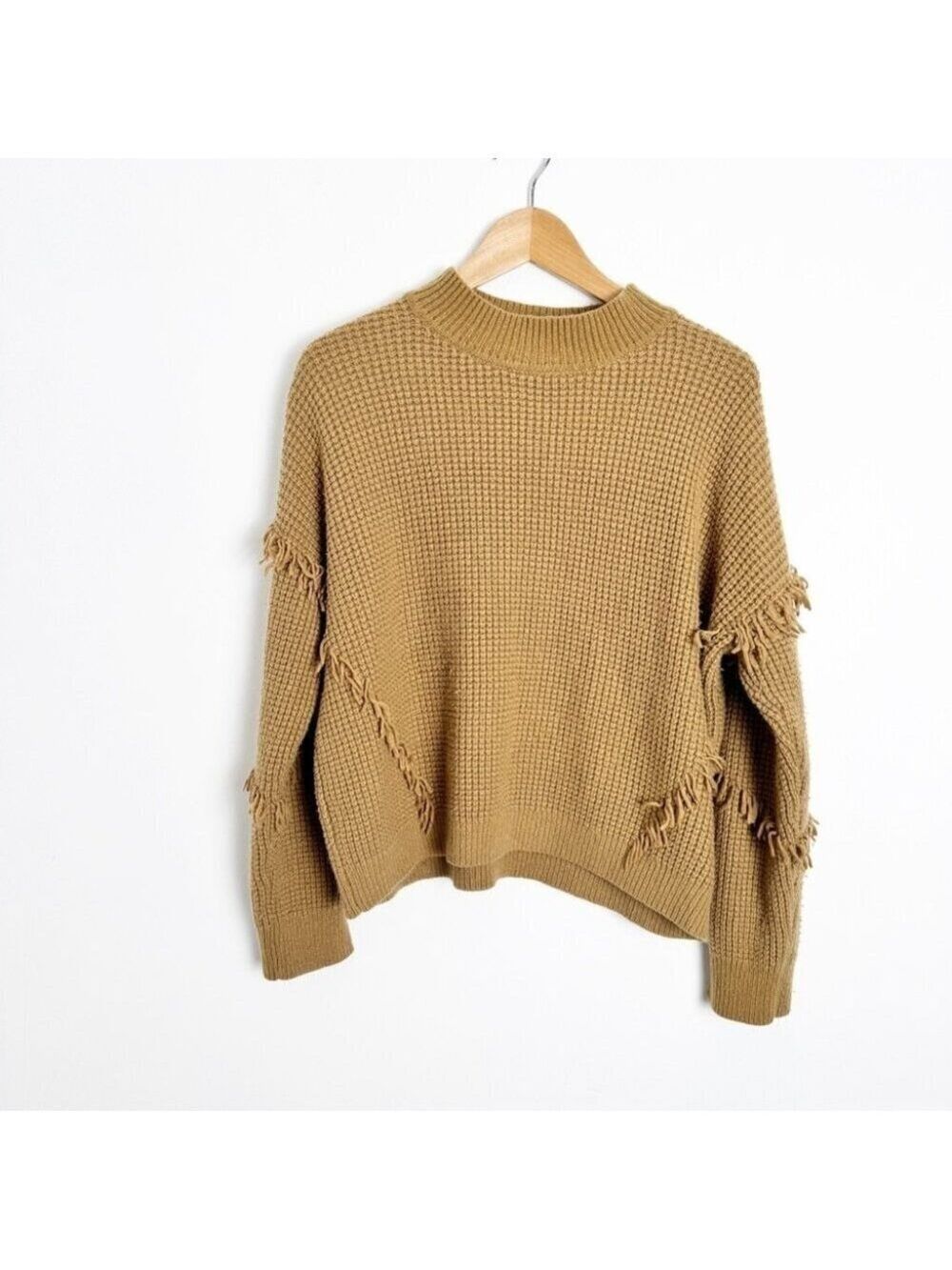 Michael Micheal Kors Camel Fringe Sweater size XL